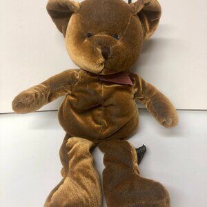 Russ Berrie Li’l Crumpets Brown Bear 10" Plush Bean Bag Vintage Velour Stuffed